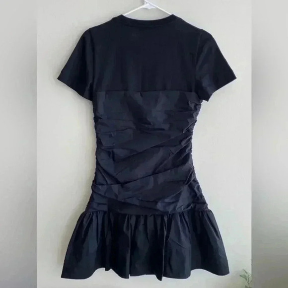 Tanya Taylor Peyton Knot Mini Dress, XS; Retro Ruched 80s Inspired Eras Dress - Picture 15 of 15